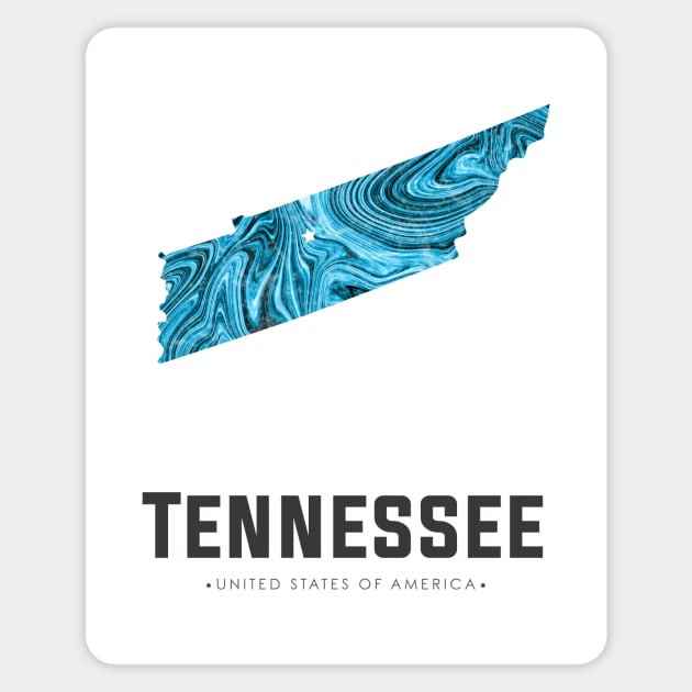 Tennessee state map abstract blue Sticker by StudioGrafiikka